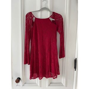 Lucca Couture Red Lace cut out dress S